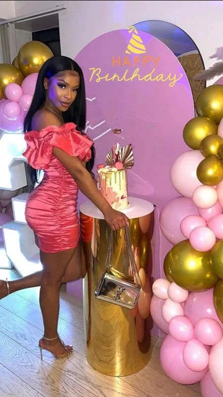 Ruffled Neckline Tight Dress 18th Birthday Outfit Dress Sexy Short Homecoming Dress Y337 - Image 2
