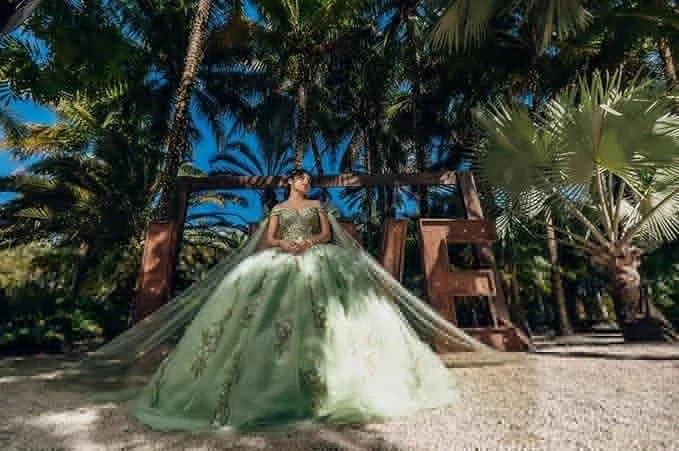 Sage Green Tulle Quinceanera Dress,Ball Gown,Sweet 16 Dress Y5387 - Image 5