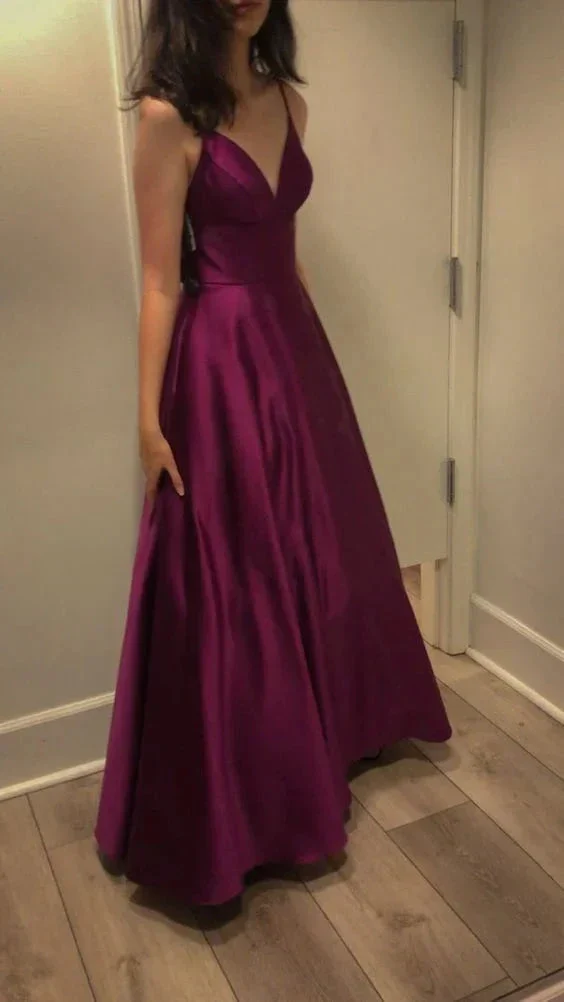 Satin Spaghetti Straps Elegant Long Evening Gown Women Sexy Prom Dress Y7204 - Image 2