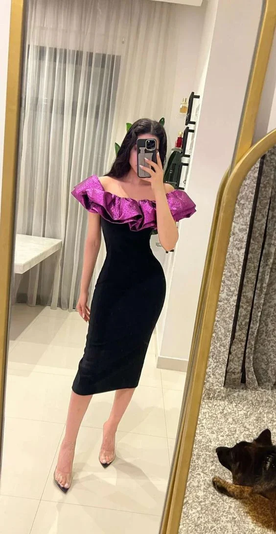 Saudi Arabia Sheath Evening Dresses Vintage Pleat Wave Neck Women Formal Party Occasion Dress Y4767 - Image 2