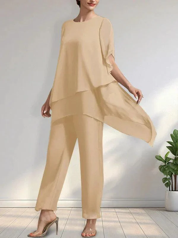 Separates Jumpsuit/Pantsuit Scoop Ankle-Length Chiffon Mother of the Bride Dress - Image 10