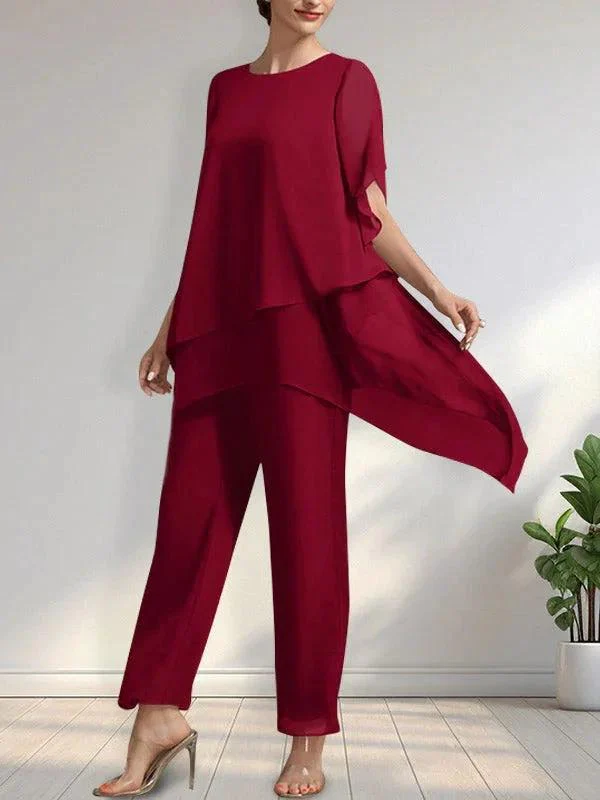 Separates Jumpsuit/Pantsuit Scoop Ankle-Length Chiffon Mother of the Bride Dress - Image 11