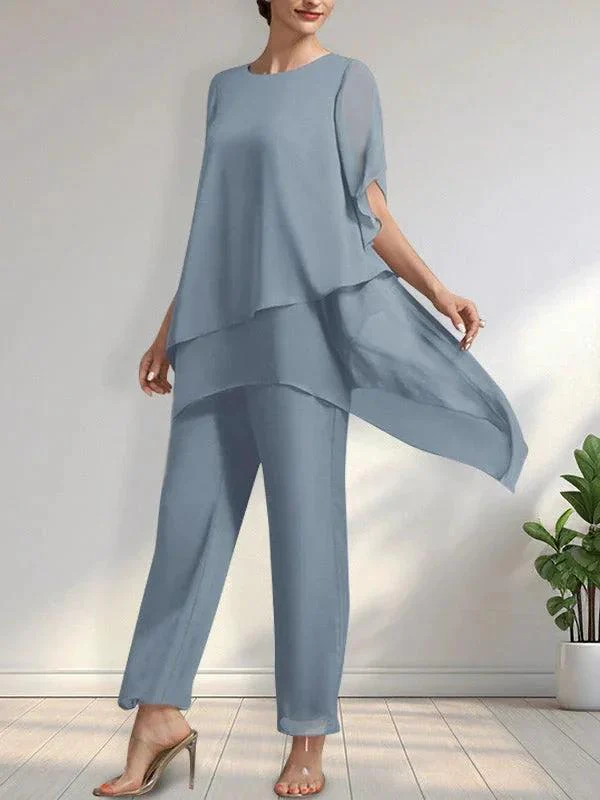 Separates Jumpsuit/Pantsuit Scoop Ankle-Length Chiffon Mother of the Bride Dress - Image 12