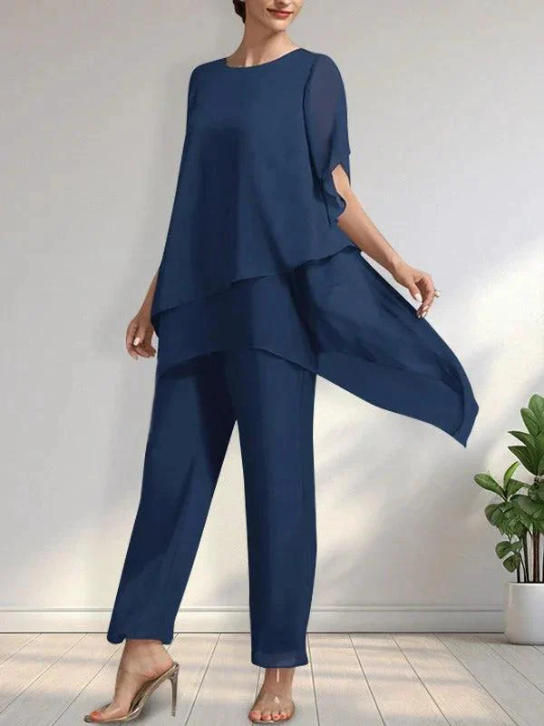 Separates Jumpsuit/Pantsuit Scoop Ankle-Length Chiffon Mother of the Bride Dress - Image 13