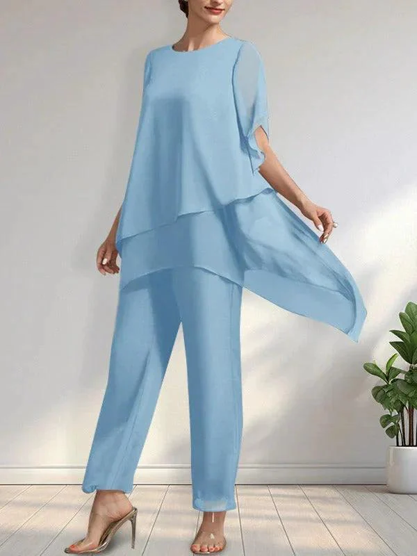 Separates Jumpsuit/Pantsuit Scoop Ankle-Length Chiffon Mother of the Bride Dress - Image 14