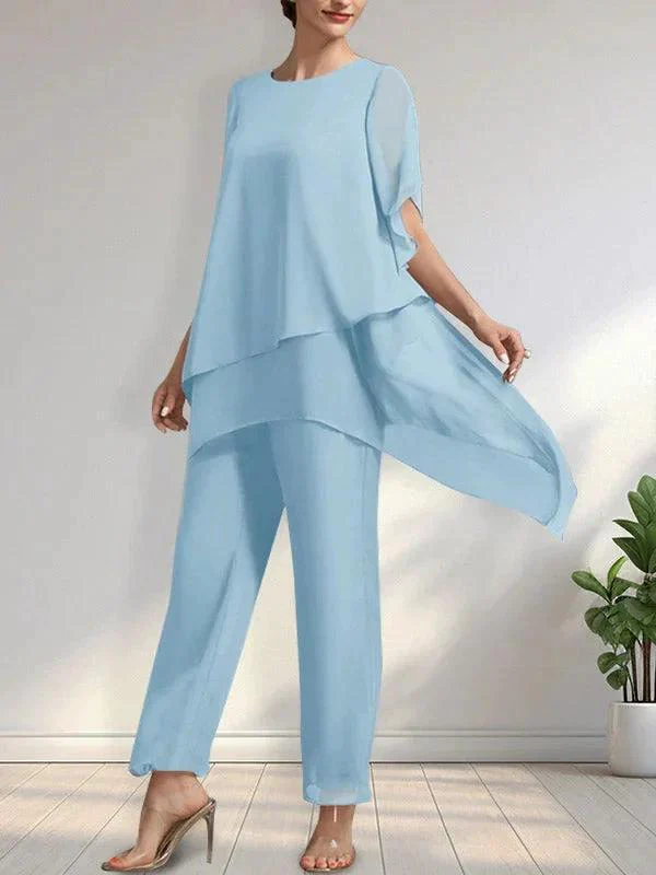Separates Jumpsuit/Pantsuit Scoop Ankle-Length Chiffon Mother of the Bride Dress - Image 15