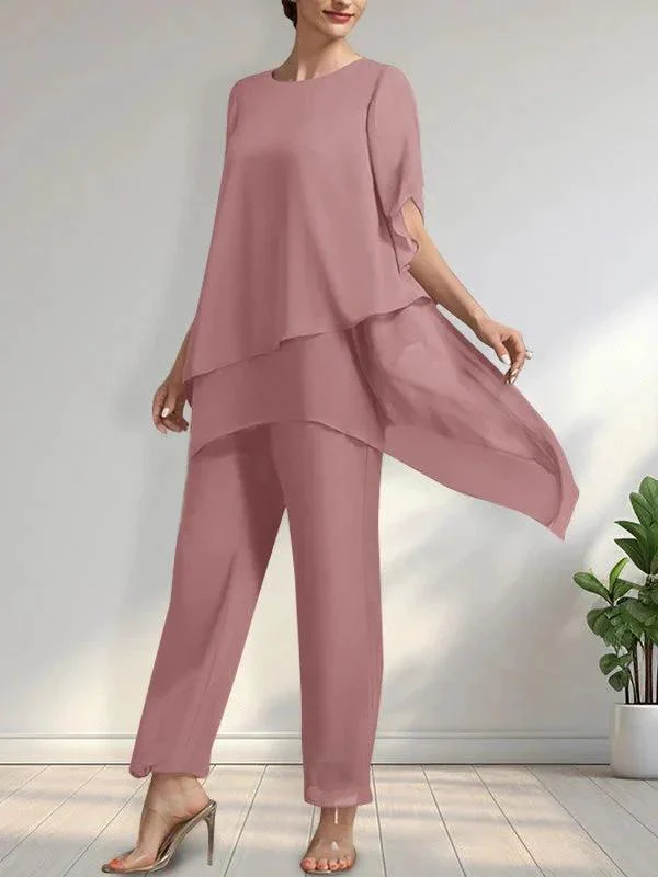 Separates Jumpsuit/Pantsuit Scoop Ankle-Length Chiffon Mother of the Bride Dress - Image 19