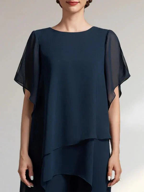 Separates Jumpsuit/Pantsuit Scoop Ankle-Length Chiffon Mother of the Bride Dress - Image 2
