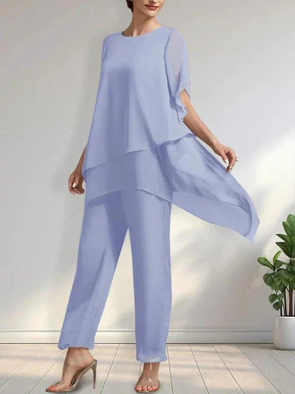 Separates Jumpsuit/Pantsuit Scoop Ankle-Length Chiffon Mother of the Bride Dress - Image 21