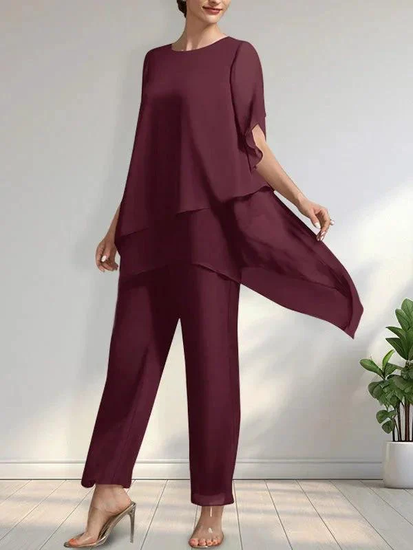 Separates Jumpsuit/Pantsuit Scoop Ankle-Length Chiffon Mother of the Bride Dress - Image 22