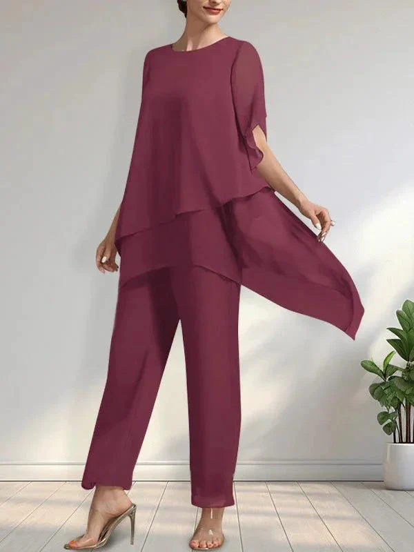 Separates Jumpsuit/Pantsuit Scoop Ankle-Length Chiffon Mother of the Bride Dress - Image 23