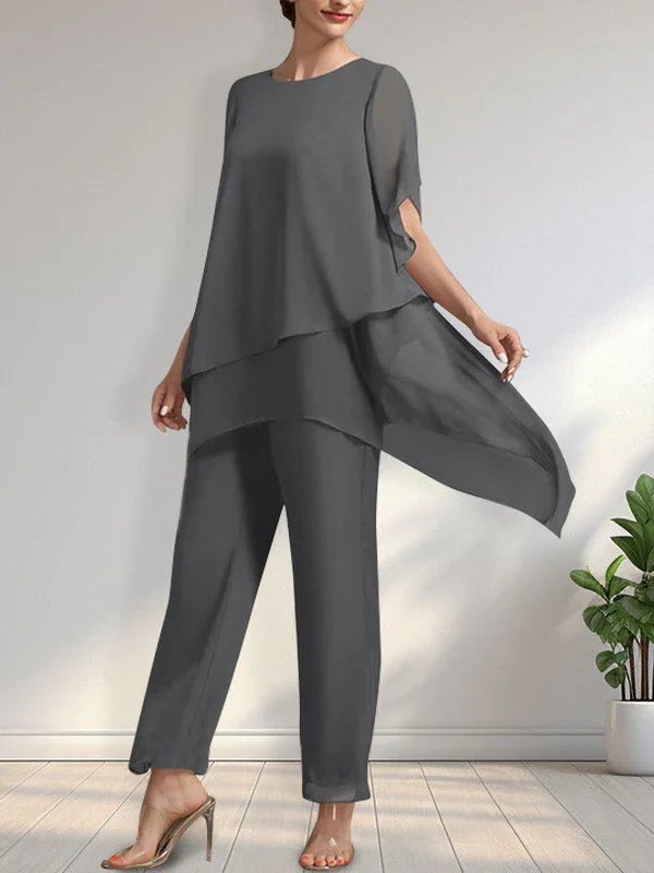 Separates Jumpsuit/Pantsuit Scoop Ankle-Length Chiffon Mother of the Bride Dress - Image 5