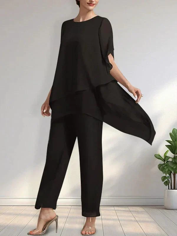 Separates Jumpsuit/Pantsuit Scoop Ankle-Length Chiffon Mother of the Bride Dress - Image 6