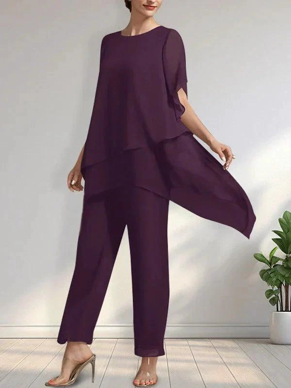 Separates Jumpsuit/Pantsuit Scoop Ankle-Length Chiffon Mother of the Bride Dress - Image 7