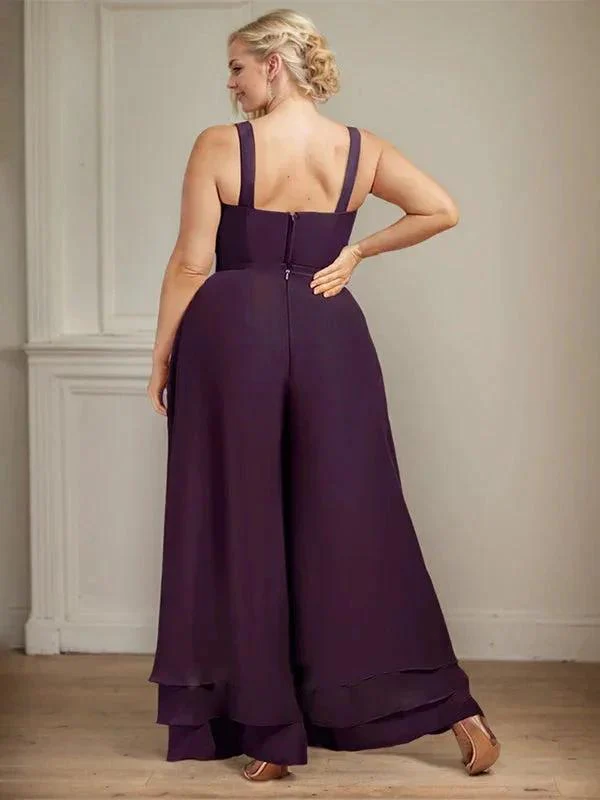 Separates Jumpsuit/Pantsuit Square Ankle-Length Lace Chiffon Mother of the Bride Dress With Sequins - Image 11