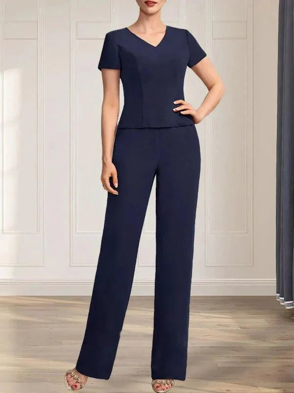 Separates Jumpsuit/Pantsuit V-Neck Floor-Length Chiffon Mother of the Bride Dress - Image 6