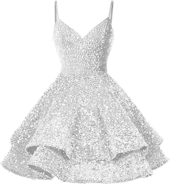 Sequin Homecoming Dresses for Teens Sparkly Short Prom Dresses SYH87 - Image 10