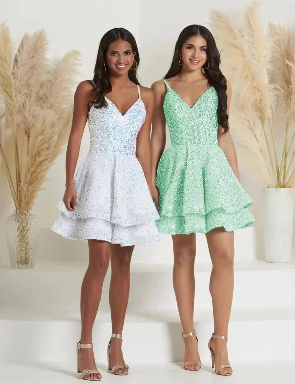 Sequin Homecoming Dresses for Teens Sparkly Short Prom Dresses SYH87 - Image 3