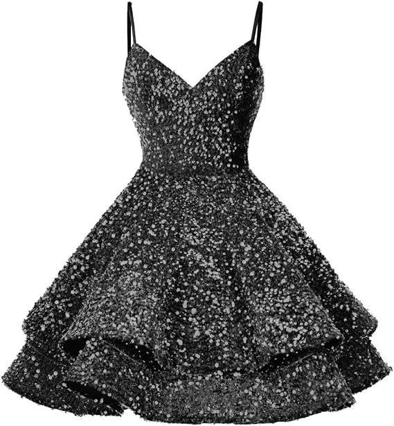 Sequin Homecoming Dresses for Teens Sparkly Short Prom Dresses SYH87 - Image 5