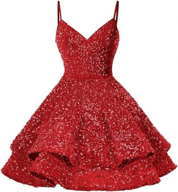 Sequin Homecoming Dresses for Teens Sparkly Short Prom Dresses SYH87 - Image 7
