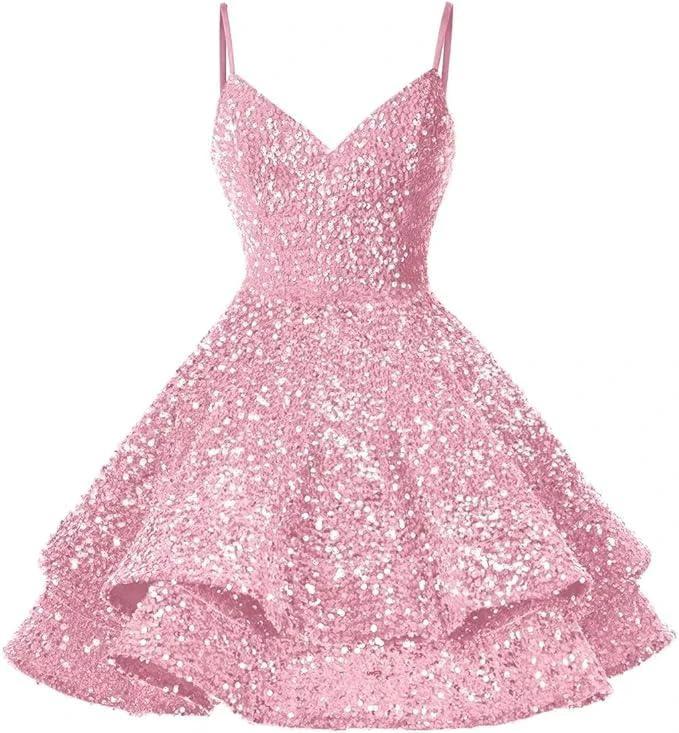 Sequin Homecoming Dresses for Teens Sparkly Short Prom Dresses SYH87 - Image 8