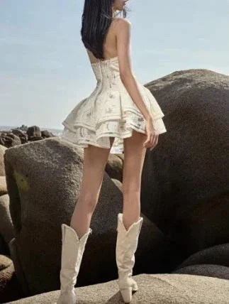 Sexy A-line Lace Homecoming Dress Wedding Guest Dress Y2711 - Image 3