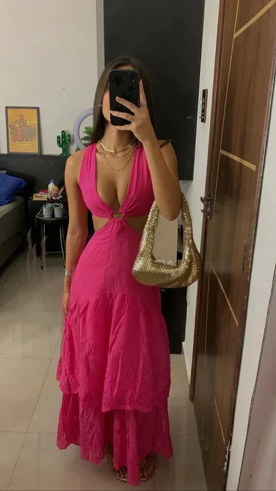 Sexy A-line Tiered Evening Dress Boho Dress Y6950 - Image 2
