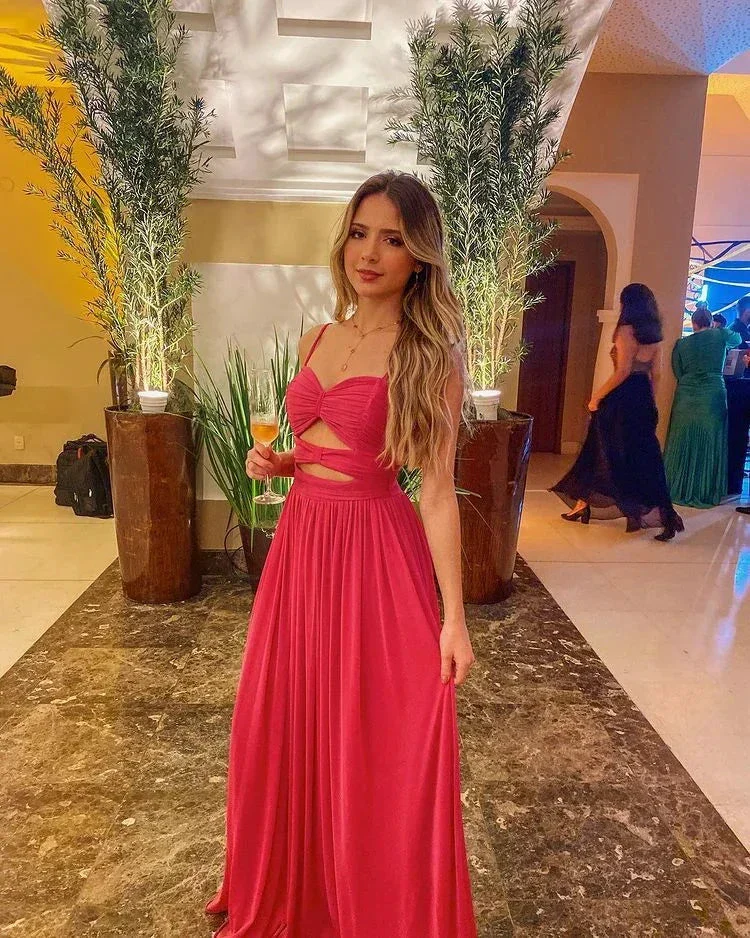 Sexy A-line Waist Cut out Evening Dress, Wedding Guest Dress Y4280 - Image 2