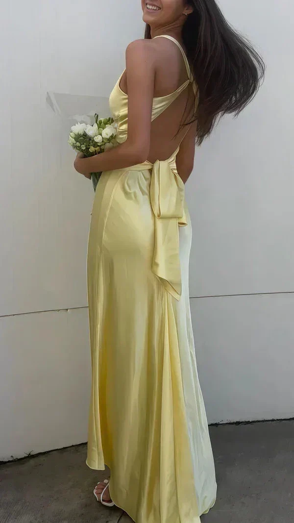 Sexy Backless Mermaid Party Prom Dress Formal Satin Evening Gown Y8119 - Image 4