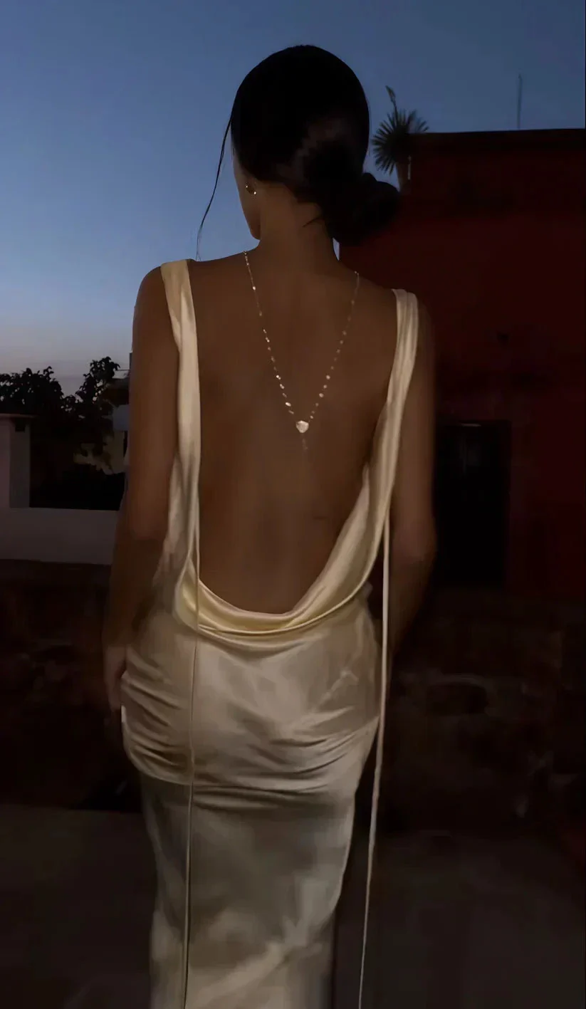 Sexy Backless Satin Sheath Prom Dress Long Evening Dress Y8280 - Image 4