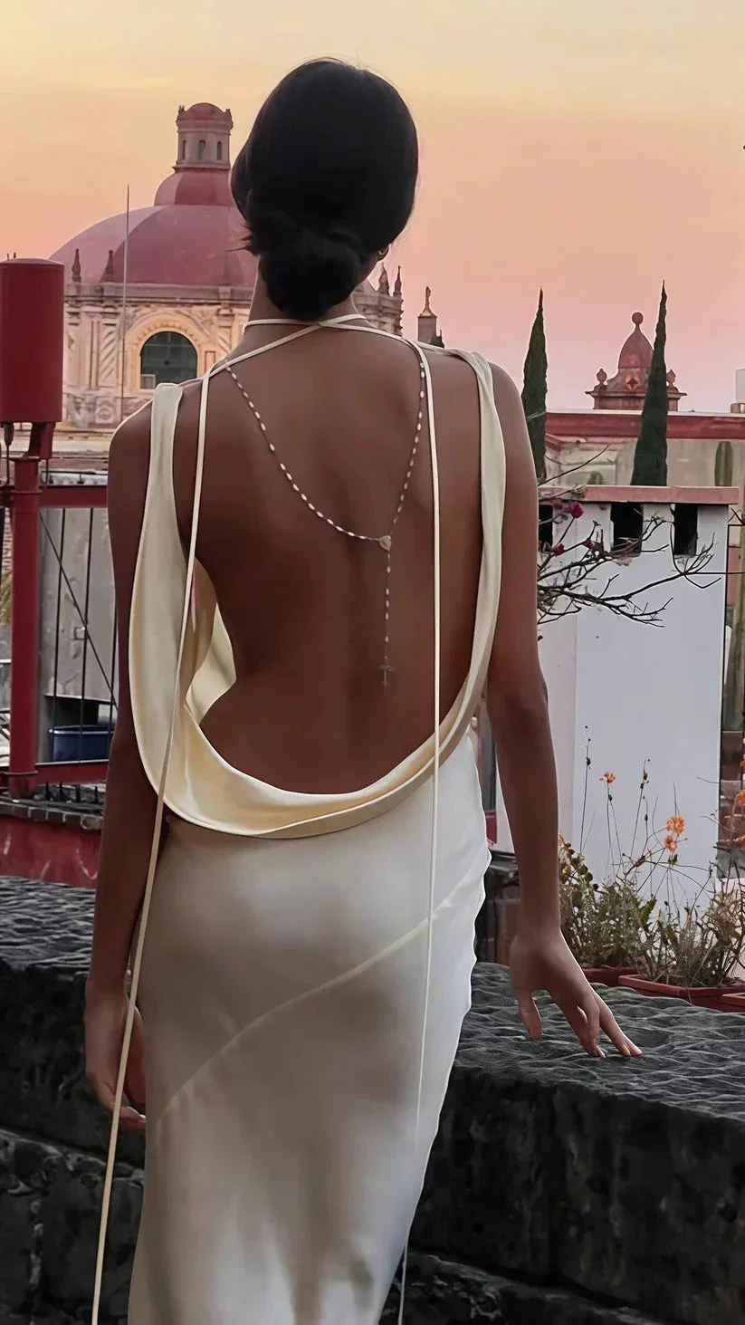 Sexy Backless Satin Sheath Prom Dress Long Evening Dress Y8280 - Image 5
