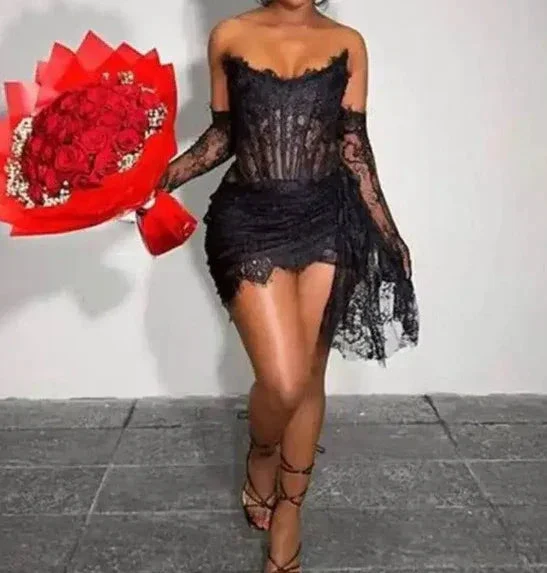 Sexy Black Homecoming Dress Black Cocktail Dress Y4223 - Image 3