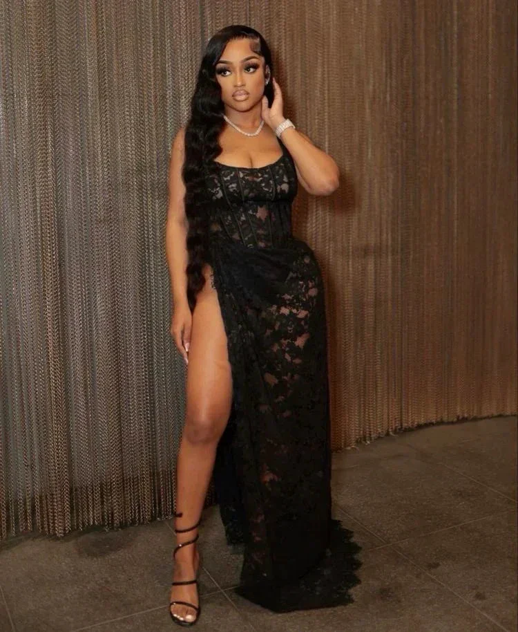 Sexy Black Lace See-through Long Evening Dress Y4235 - Image 2