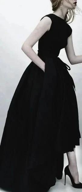 Sexy black prom dress charming pretty gown simple evening dress o-neck party formal dress S19670 - Image 2