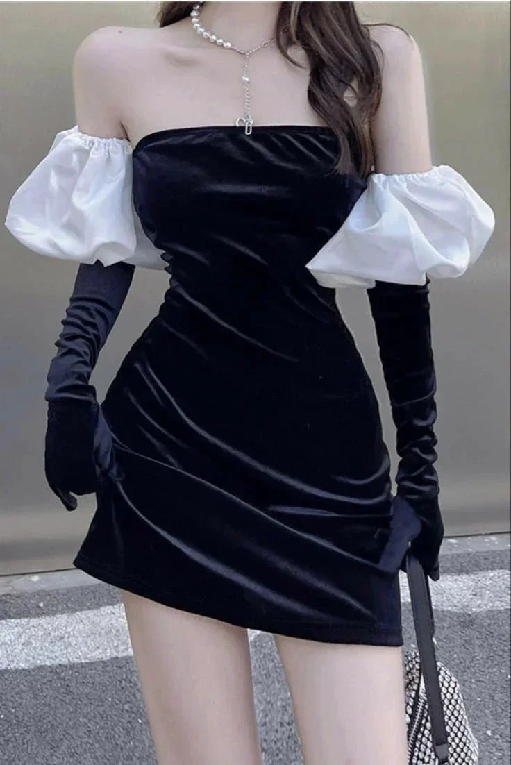 Sexy Black Strapless Homecoming Dress Black Party Dress Y2381 - Image 2