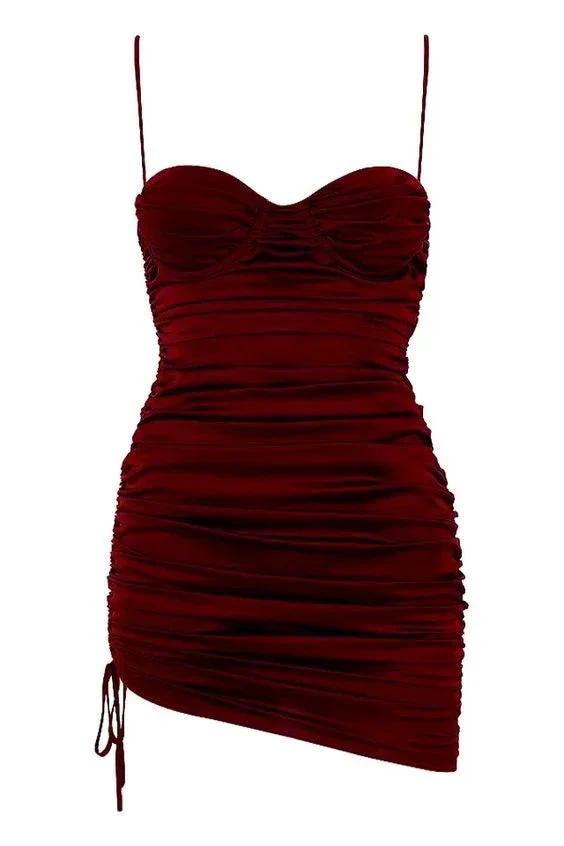 Sexy Burgundy Dress Cocktail Dress Short Homecoming Dress Y2039 - Image 2