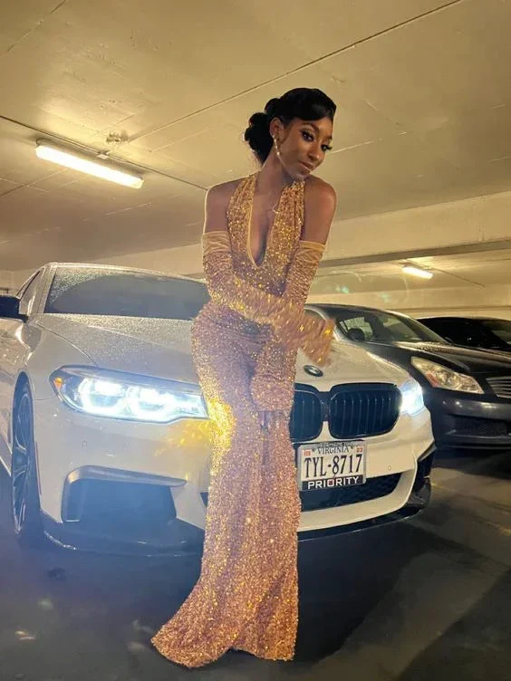 Sexy Custom Made Sequin Mermaid Prom Dresses Evening Dress Y183 - Image 2