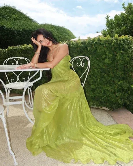 Sexy Green Long Prom Dress Spaghetti Straps Evening Gown Y7925 - Image 2