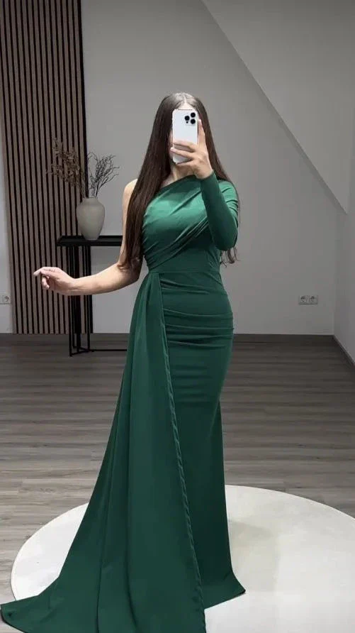 Sexy Green Mermaid Maxi Long Prom Dresses,Evening Dresses Y5522 - Image 2