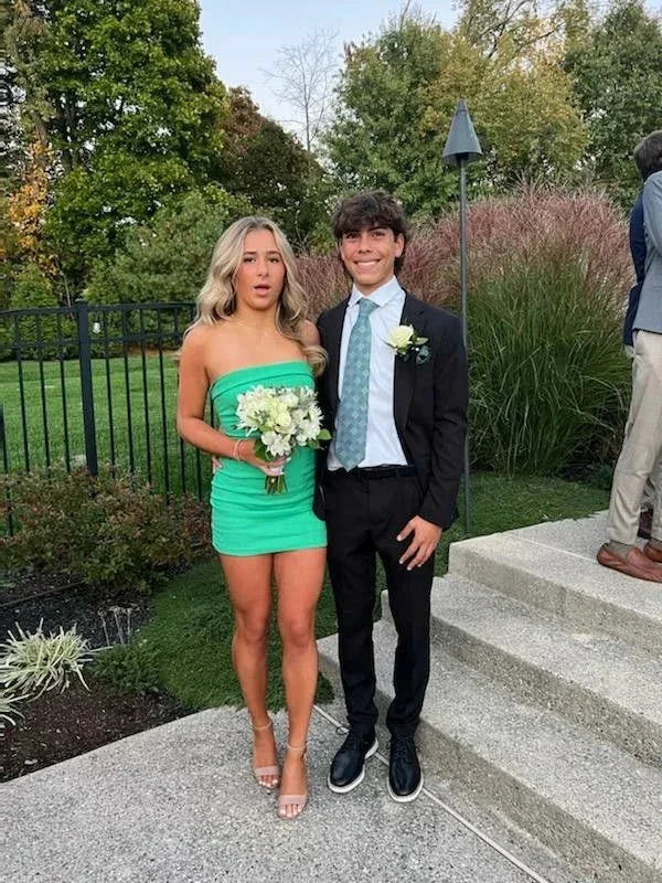 Sexy Green Strapless Homecoming Dress Green Mini Dress Y4009 - Image 2
