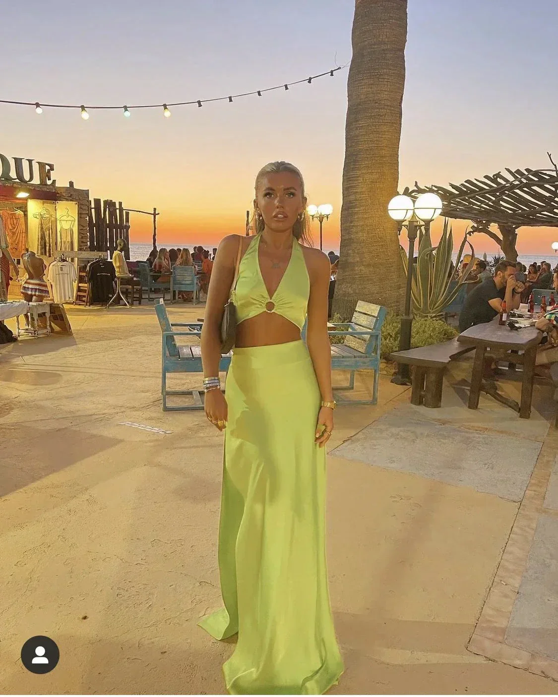 Sexy Green Two Piece Evening Dress Green Party Gown Y5165 - Image 2