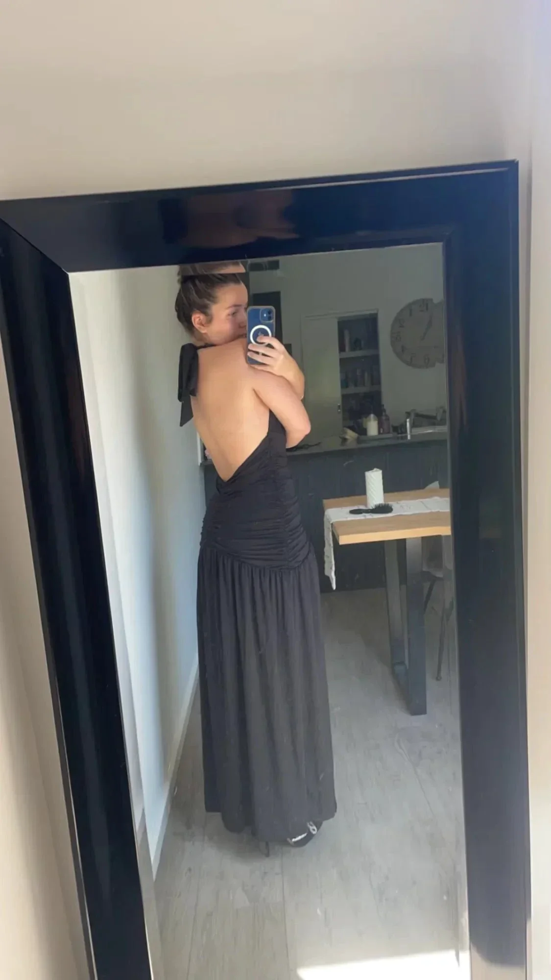 Sexy Halter Backless Brown A Line Slit Prom Dress Deep V Evening Dress Y8481 - Image 9