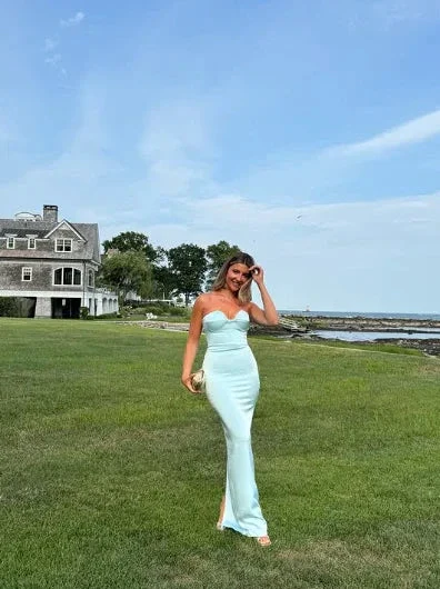 Sexy Halter Blue Sheath Prom Dress Long Evening Dress Bridesmaid Dress Y8233 - Image 2