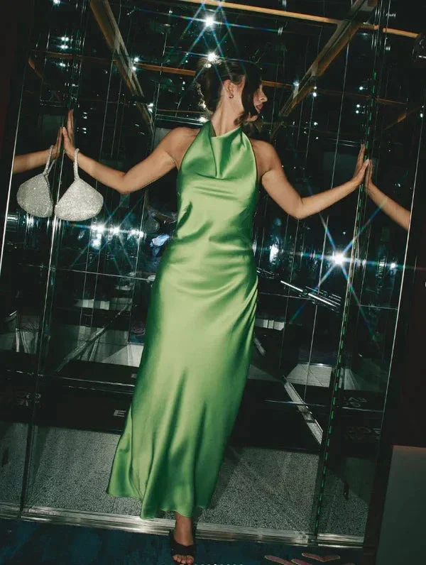 Sexy Halter Green Backless Prom Dress Long Evening Dress Y8230 - Image 2