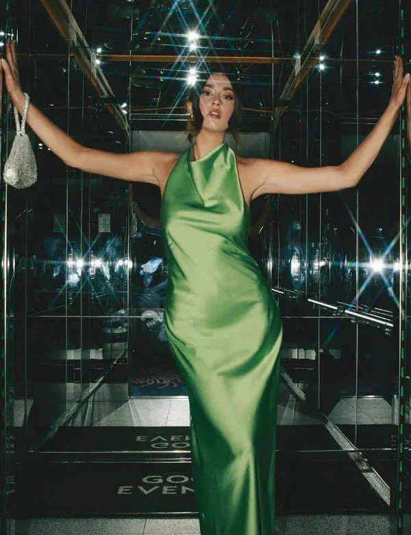 Sexy Halter Green Backless Prom Dress Long Evening Dress Y8230 - Image 3