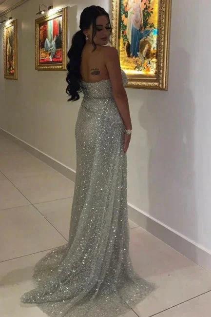 Sexy Long Glitter Sleeveless Evening Dresses Prom Dresses With Slit - Image 2
