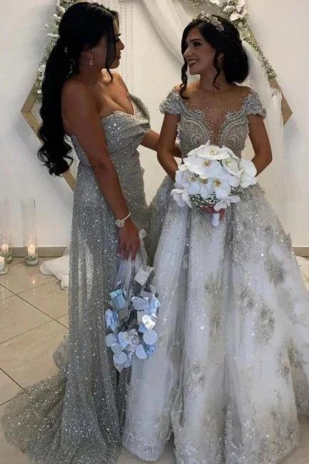 Sexy Long Glitter Sleeveless Evening Dresses Prom Dresses With Slit - Image 4