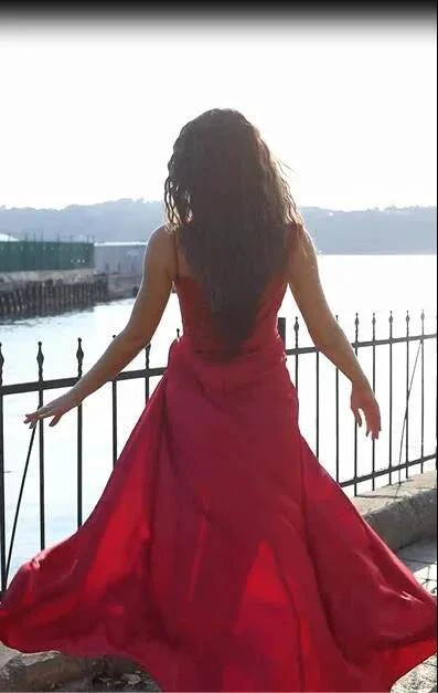 Sexy Long Mermaid Spaghetti Straps Chiffon Prom Dress With Slit - Image 3