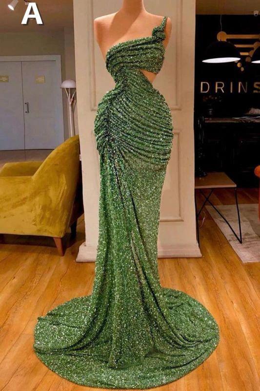 Sexy Long Mint Green Sequins Prom Dress Mermaid - Image 5