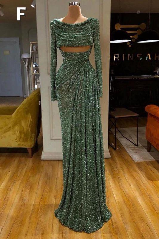 Sexy Long Mint Green Sequins Prom Dress Mermaid - Image 6